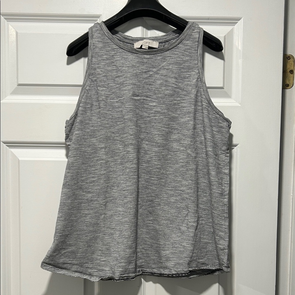 LOFT navy and white thin stripped tank top.